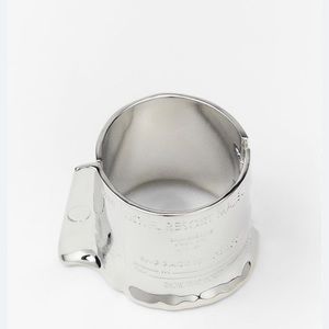 Zara cuff silver bracelet with text